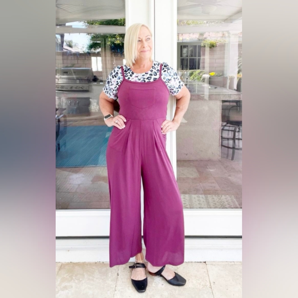 LuLaRoe | Leola Wide Leg Cami Jumpsuit NWOT Pink 🩷 L